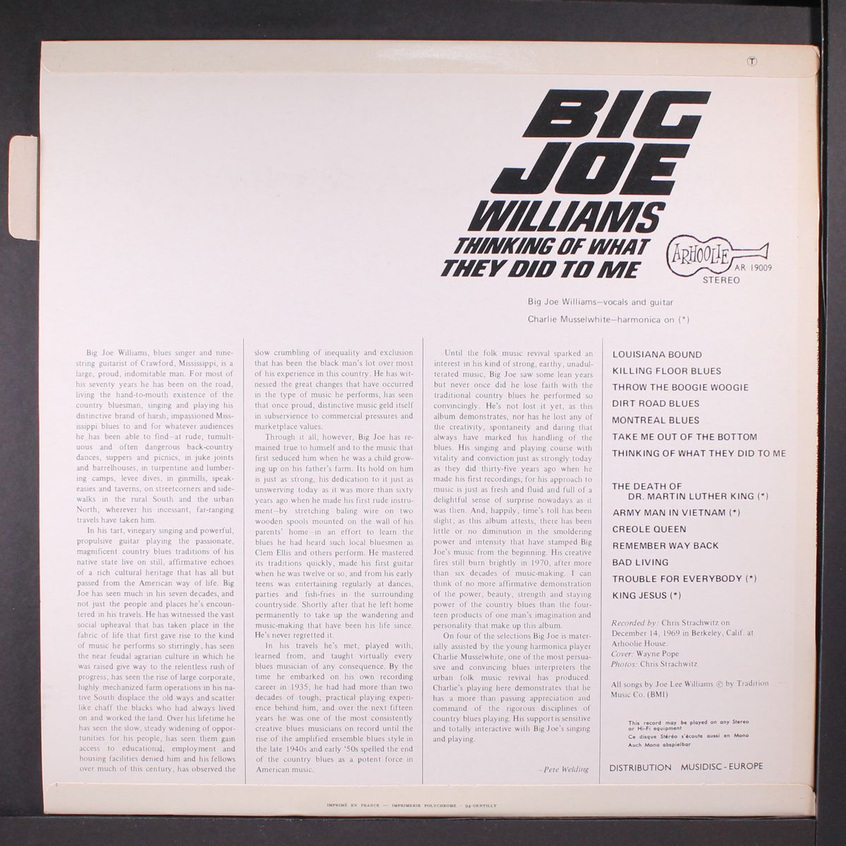 thinking of what they did to me by BIG JOE WILLIAMS