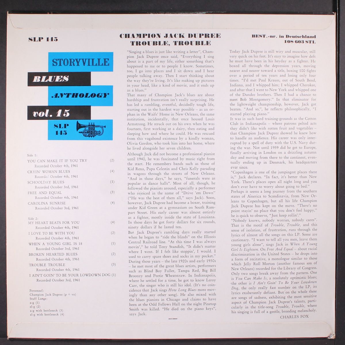 trouble trouble by CHAMPION JACK DUPREE