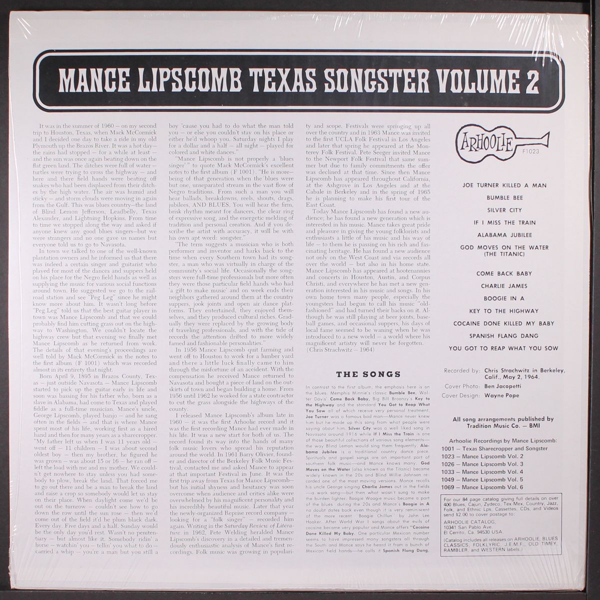 texas songster, vol. 2 by MANCE LIPSCOMB