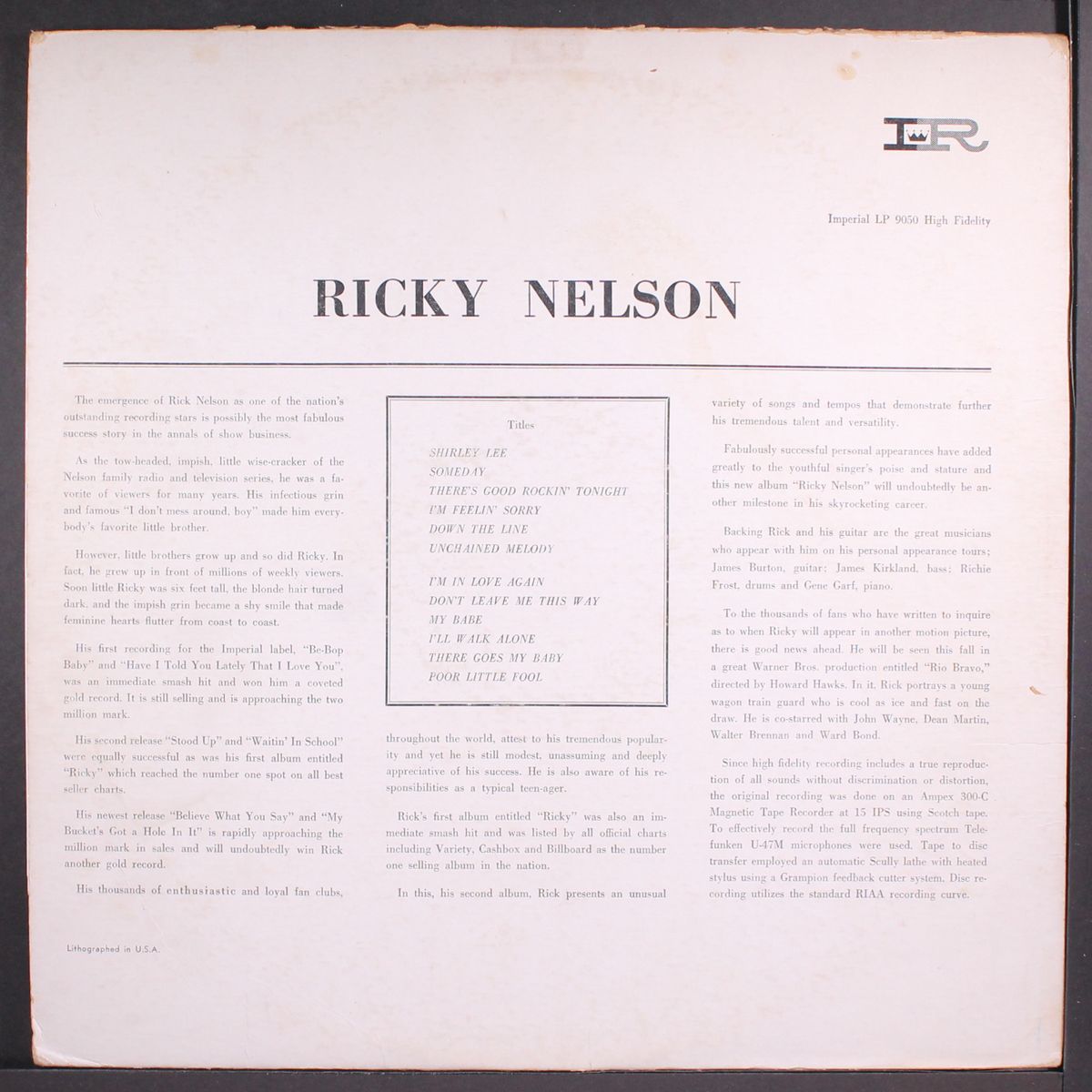 ricky nelson by RICKY NELSON