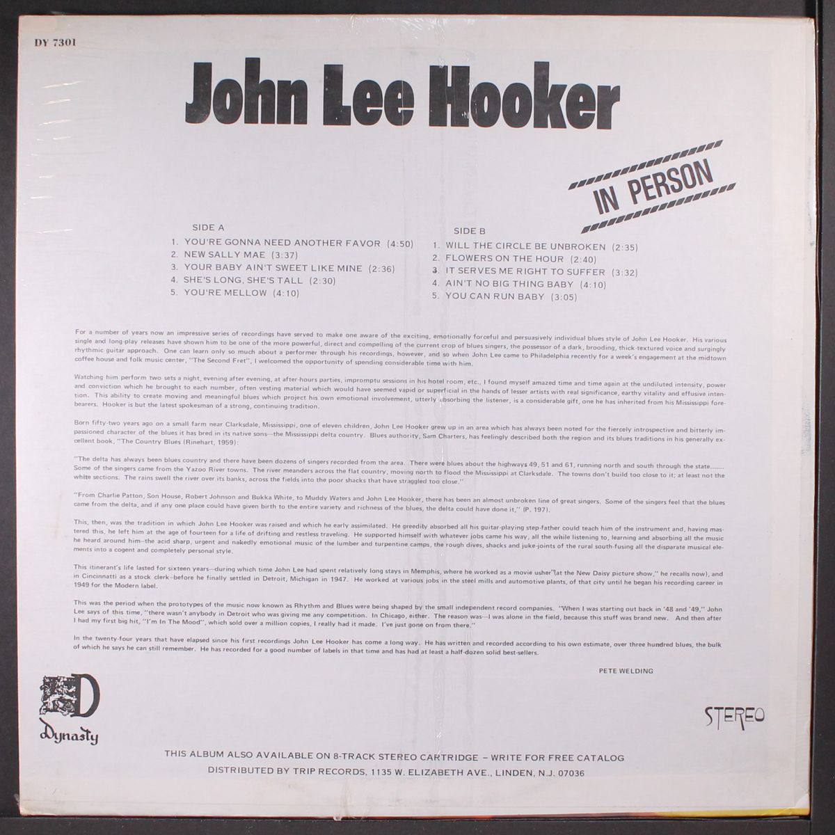 in person by JOHN LEE HOOKER