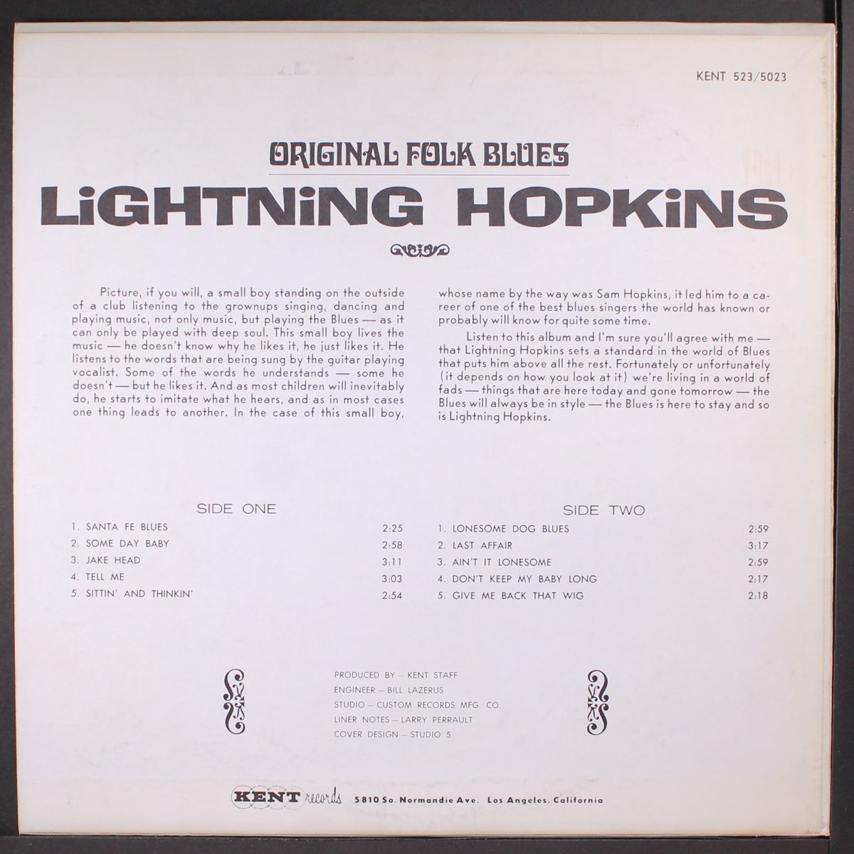 original folk blues by LIGHTNIN' HOPKINS