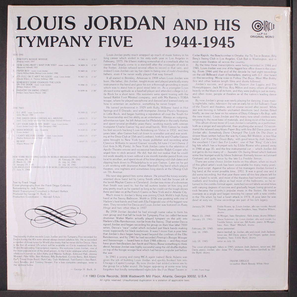 1944-1945 by LOUIS JORDAN