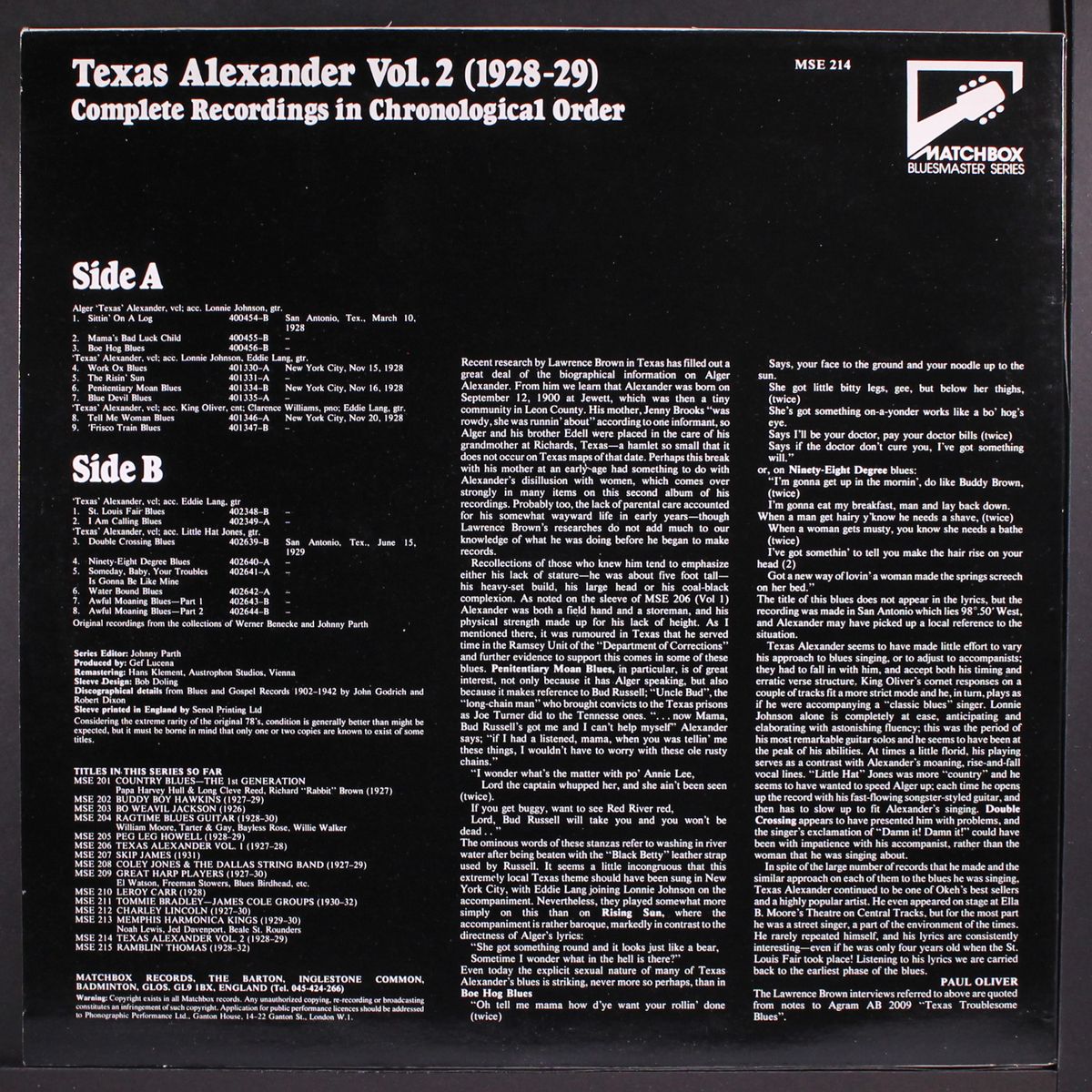 vol. 2, 1928-29 by TEXAS ALEXANDER