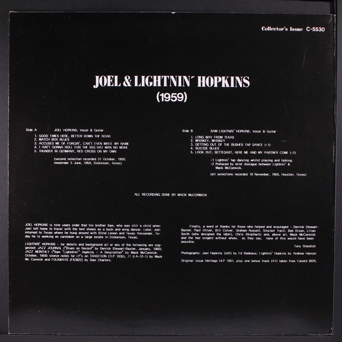 1959 by JOEL & LIGHTNIN' HOPKINS