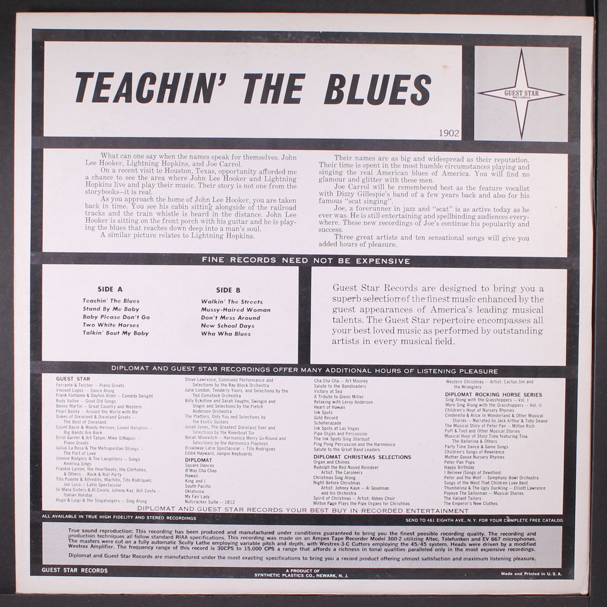 teachin' the blues by JOHN LEE HOOKER, ETC