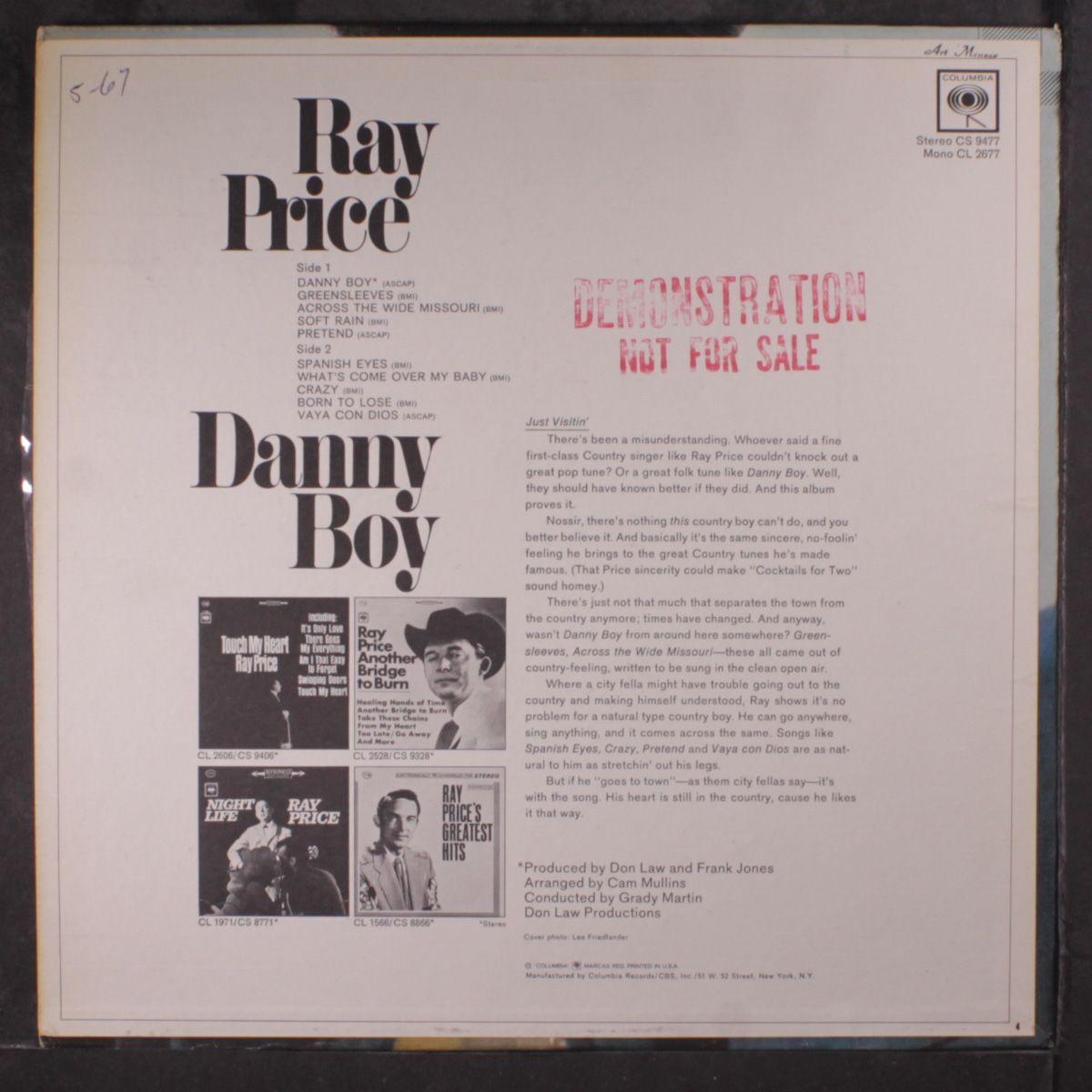 danny boy by RAY PRICE