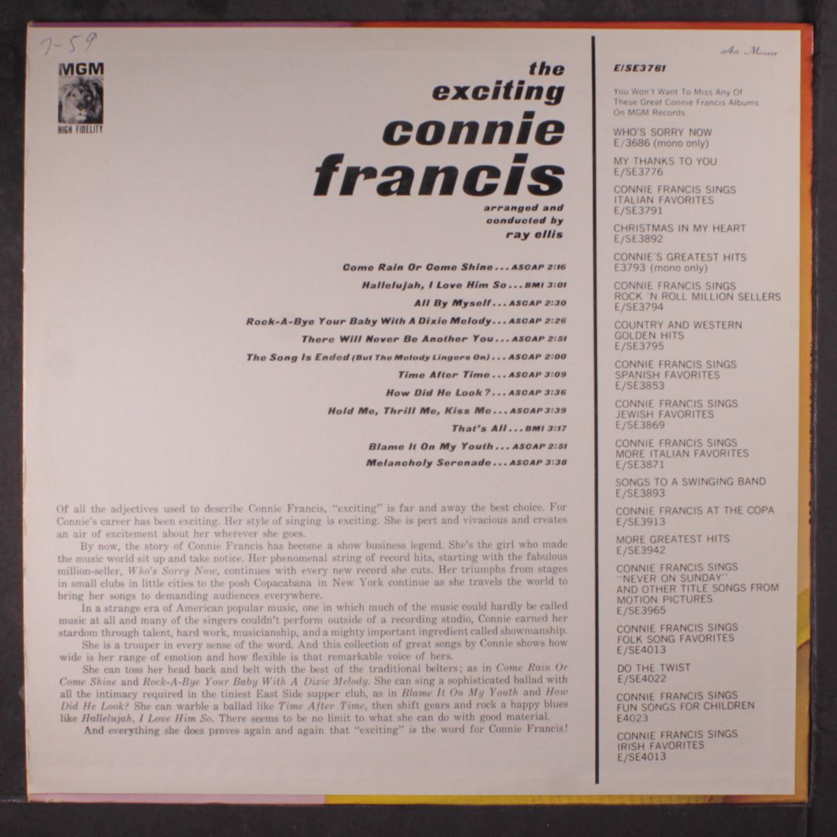 the exciting by CONNIE FRANCIS