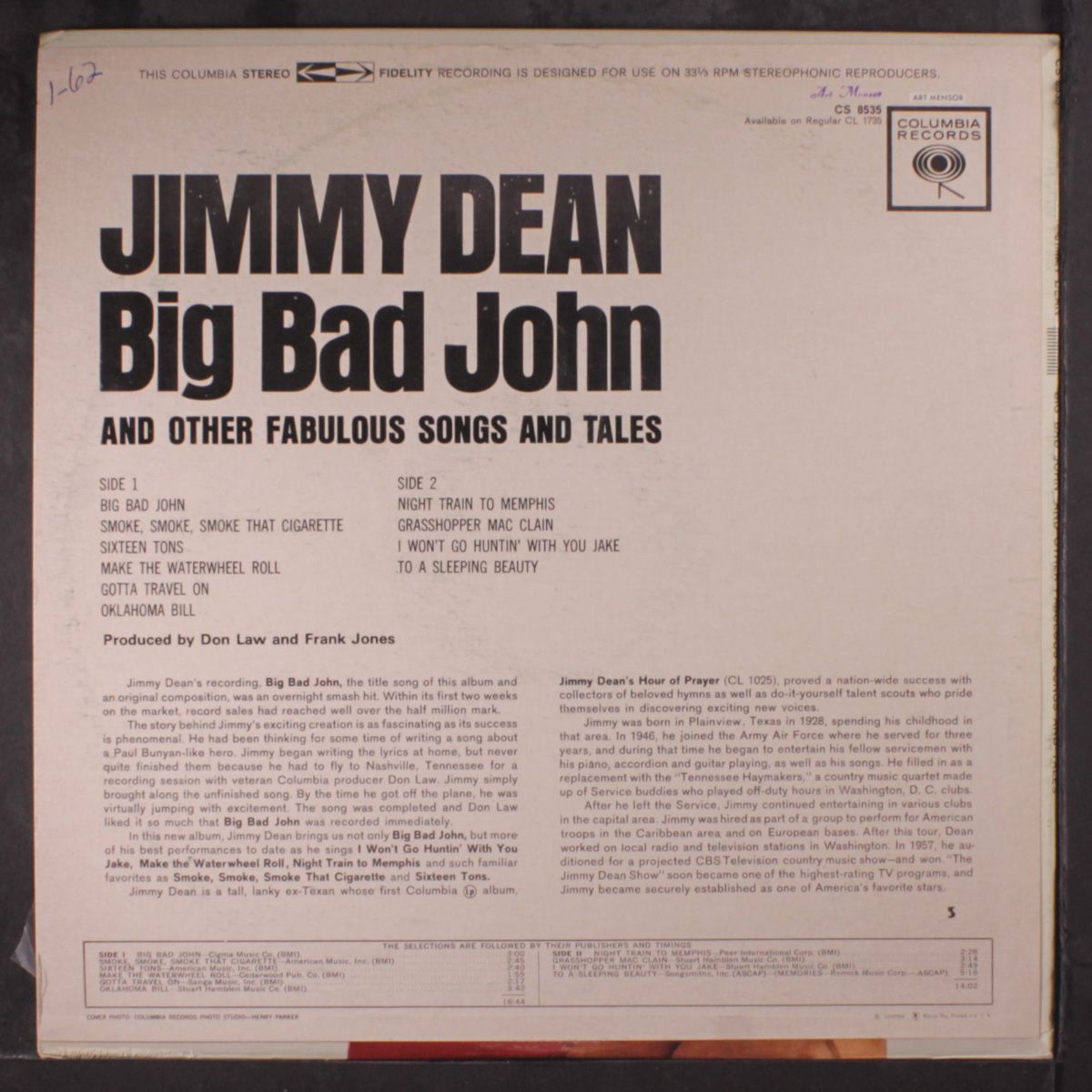 big bad john by JIMMY DEAN