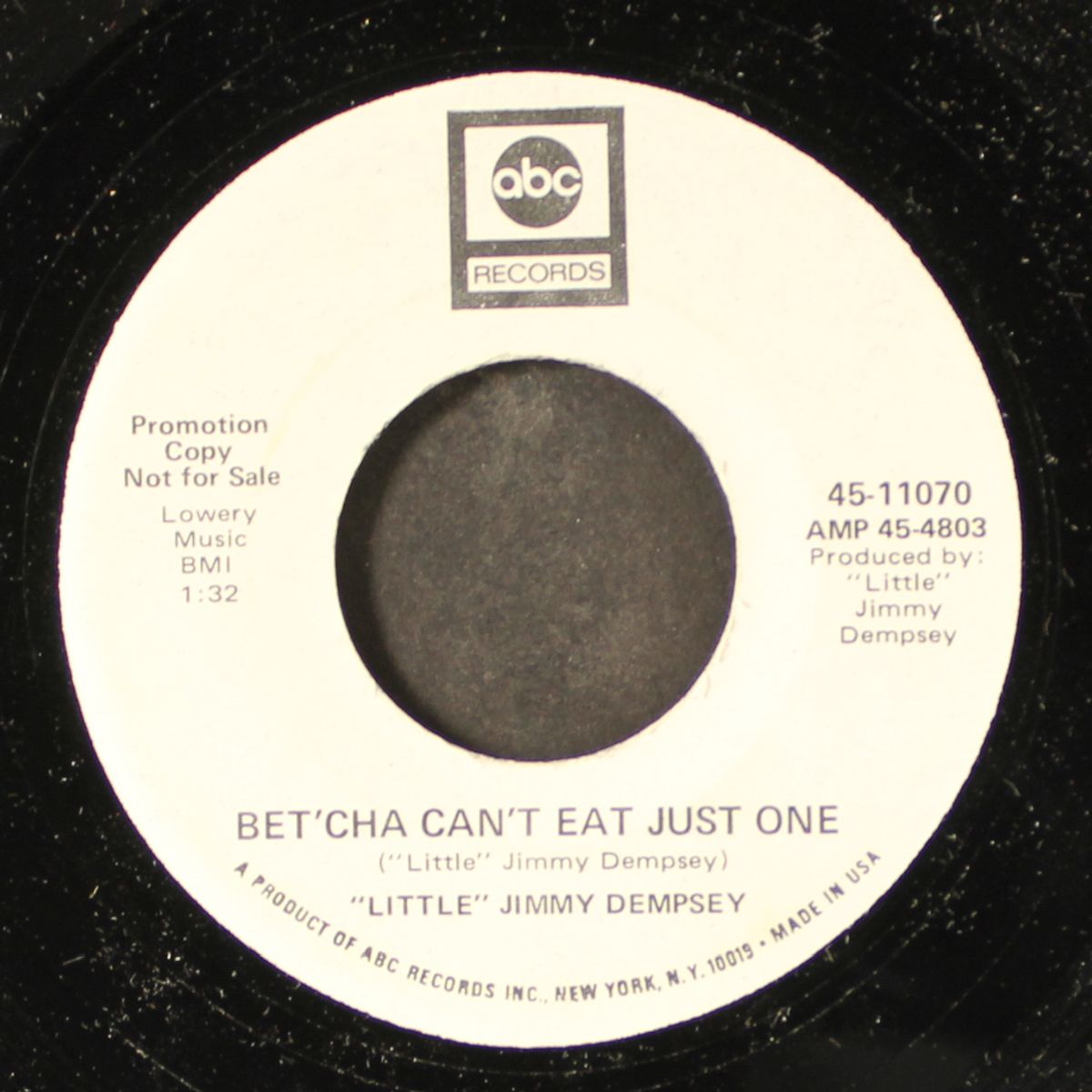 loneliness / bet'cha can't eat just one by LITTLE JIMMY DEMPSEY
