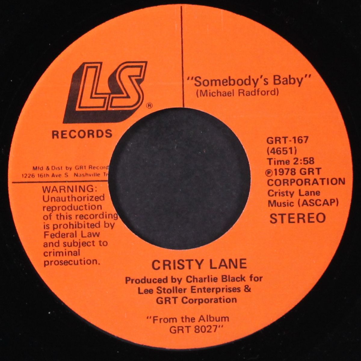 penny arcade / somebody's baby by CRISTY LANE