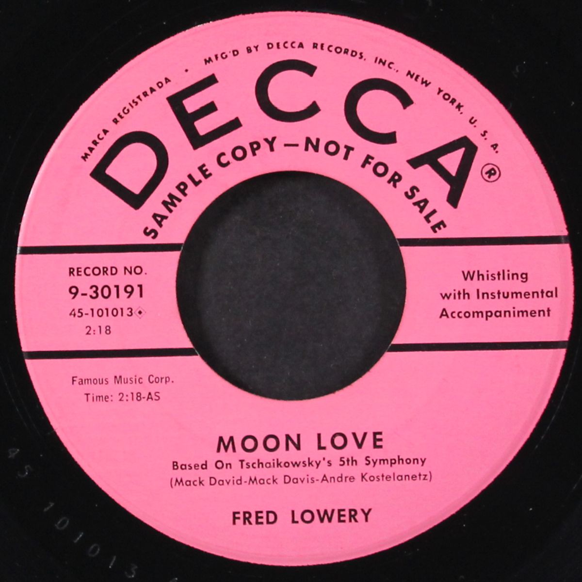 indian love call / moon love by FRED LOWERY