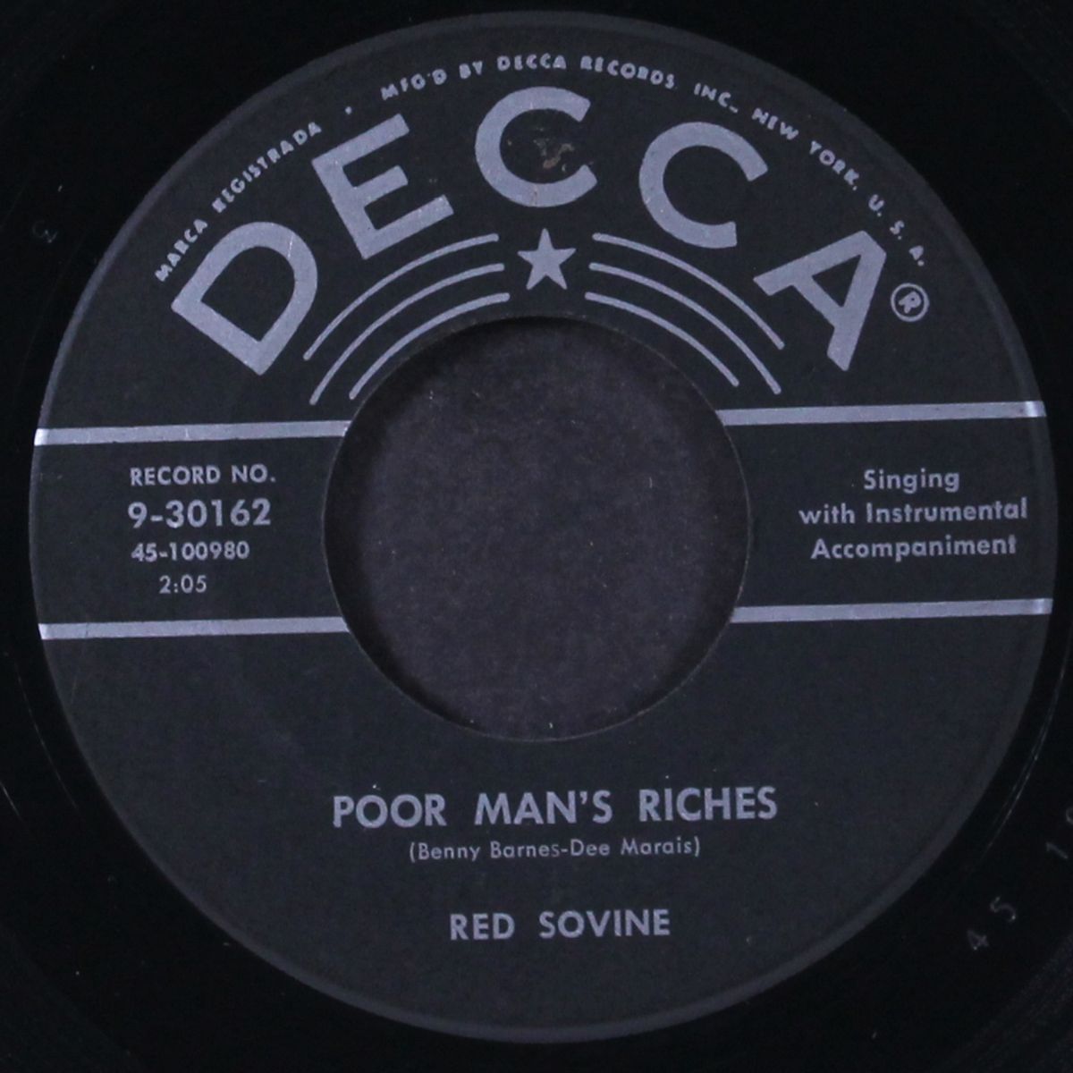 down on the corner of love / poor man's riches by RED SOVINE