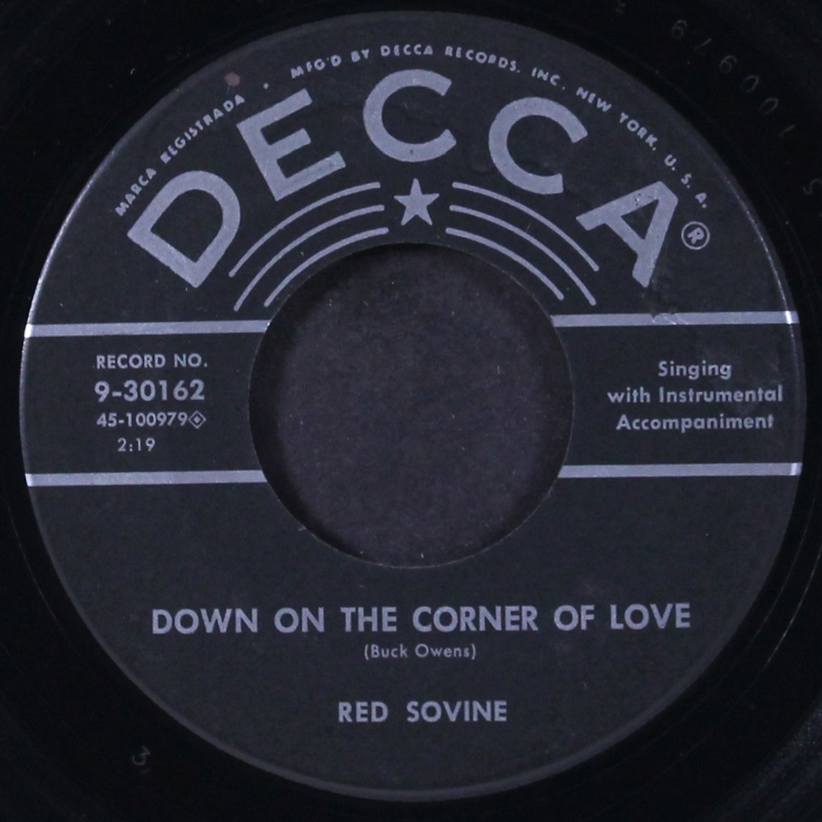 down on the corner of love / poor man's riches by RED SOVINE