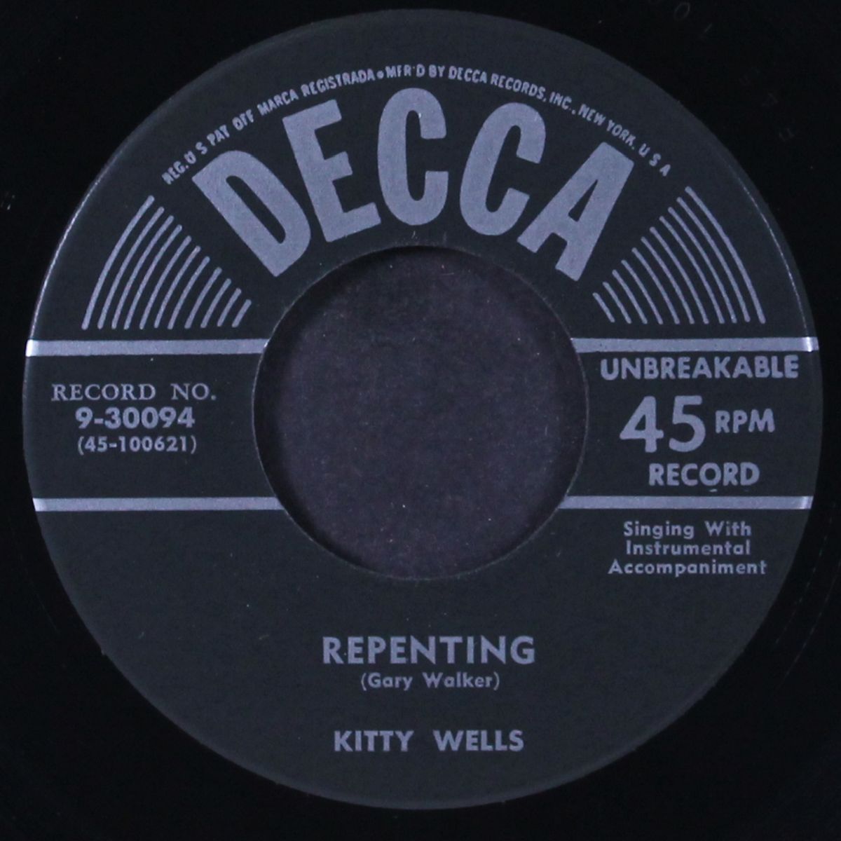repenting / i'm counting on you by KITTY WELLS