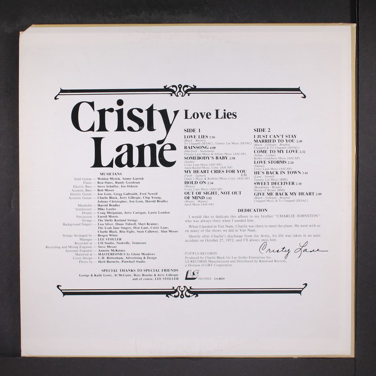 love lies by CRISTY LANE