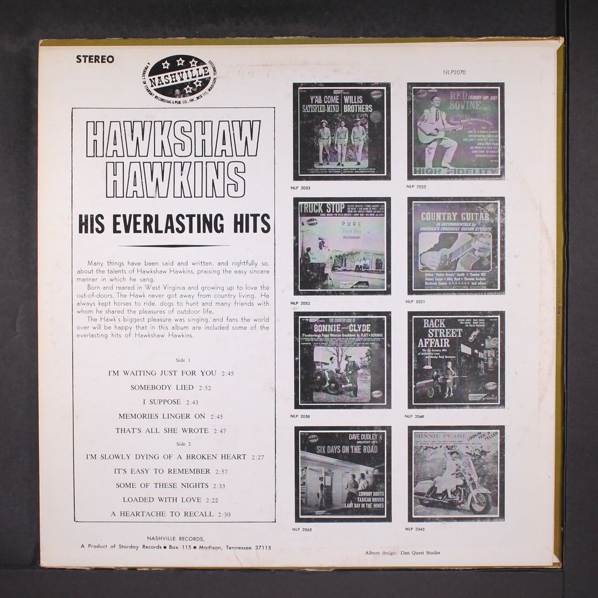 his everlasting hits by HAWKSHAW HAWKINS