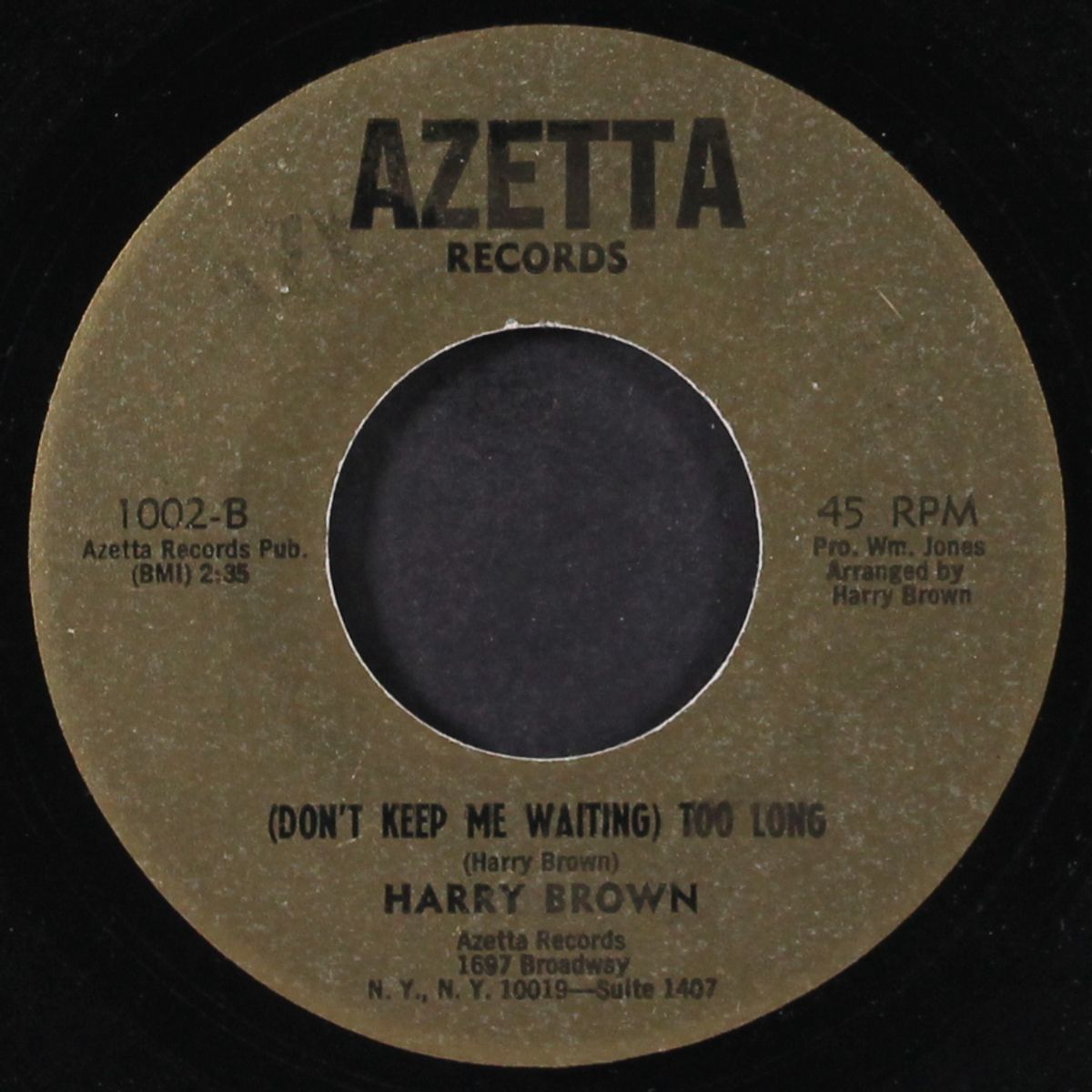 funky jerk / don't keep me waiting too long by HARRY BROWN