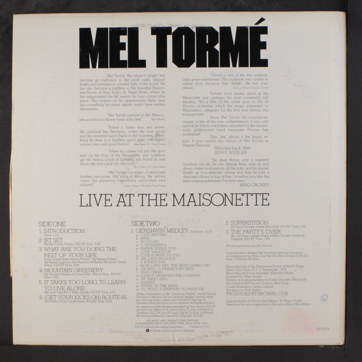 live at the maisonette by MEL TORME