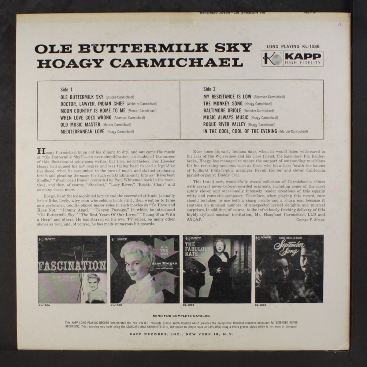 ole buttermilk sky by HOAGY CARMICHAEL