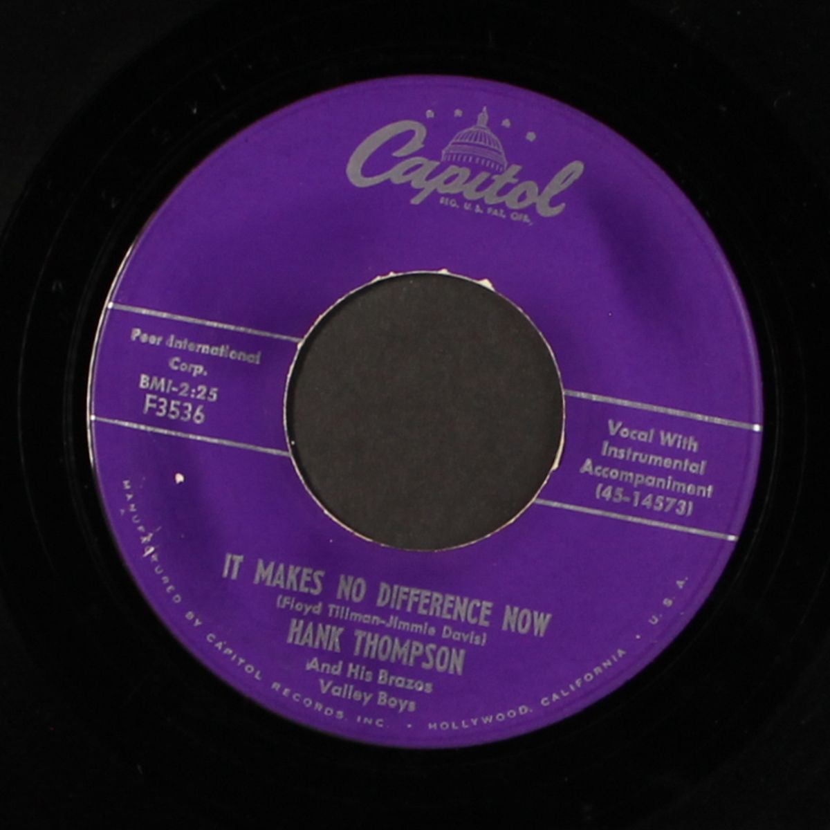 it makes no difference now by HANK THOMPSON