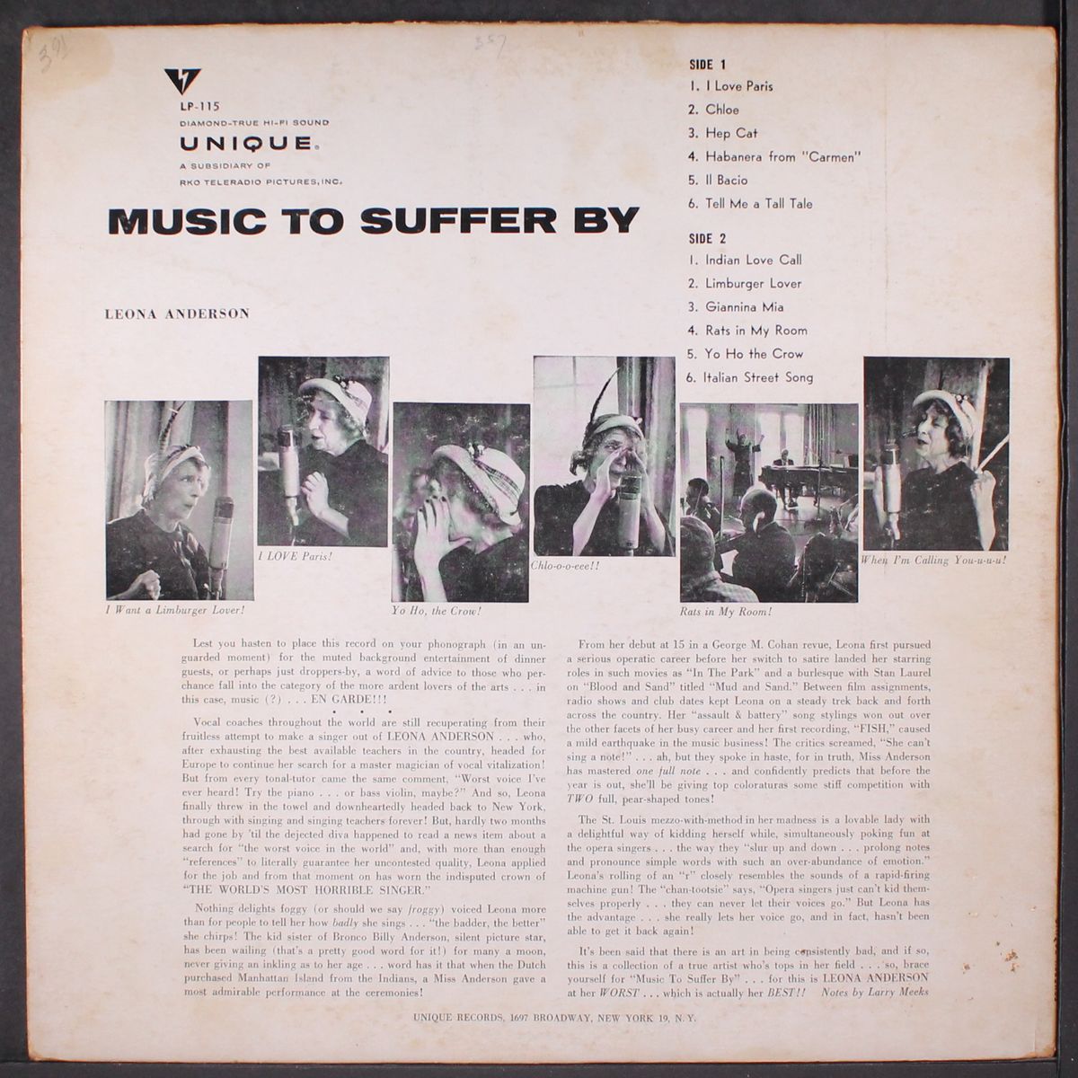 music to suffer by by LEONA ANDERSON