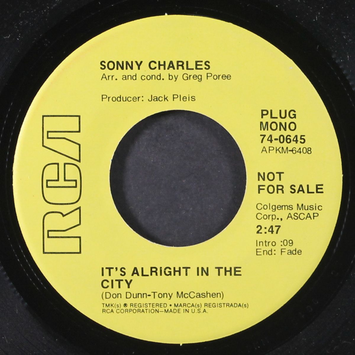 it's alright in the city by SONNY CHARLES