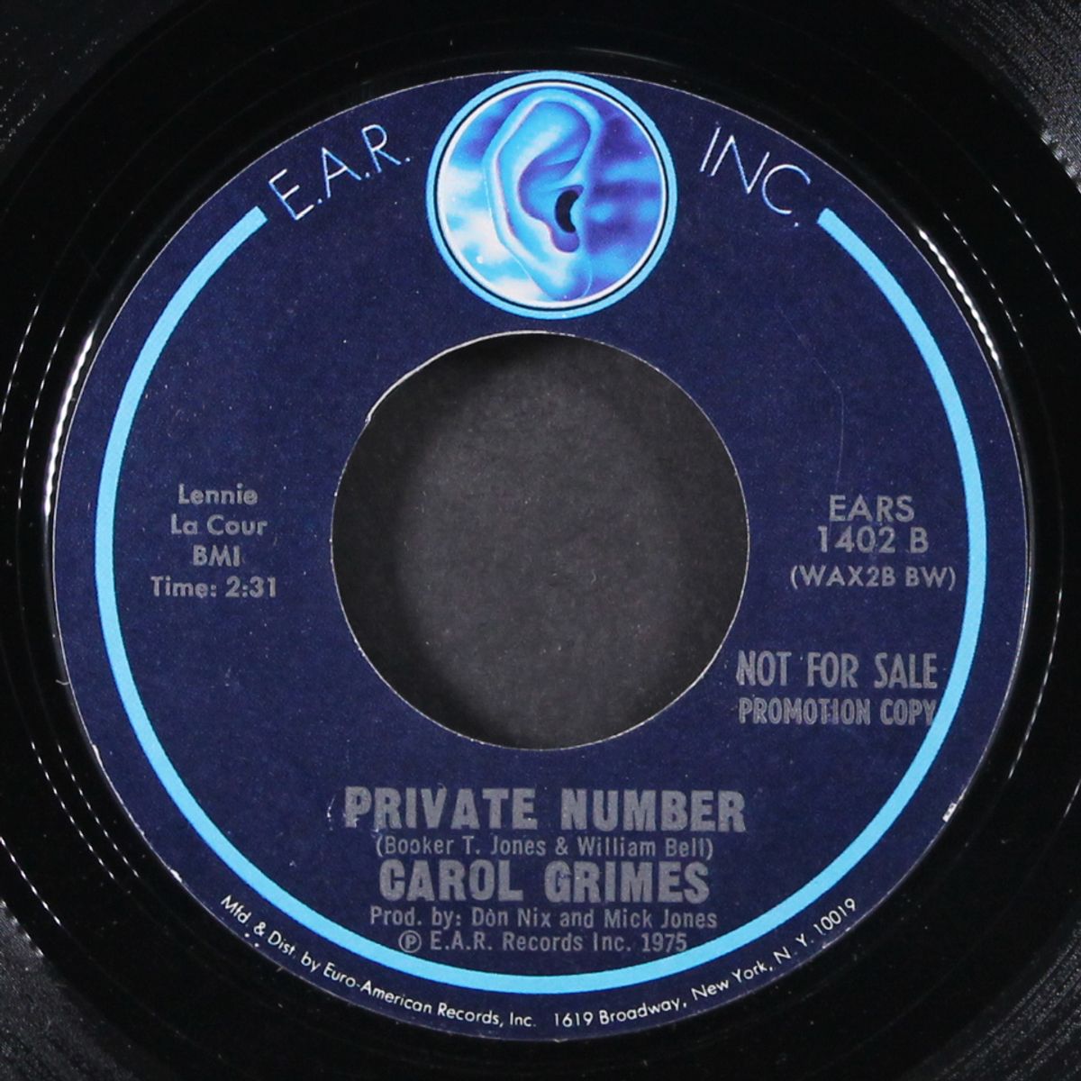 number one (in my heart) / private number by CAROL GRIMES
