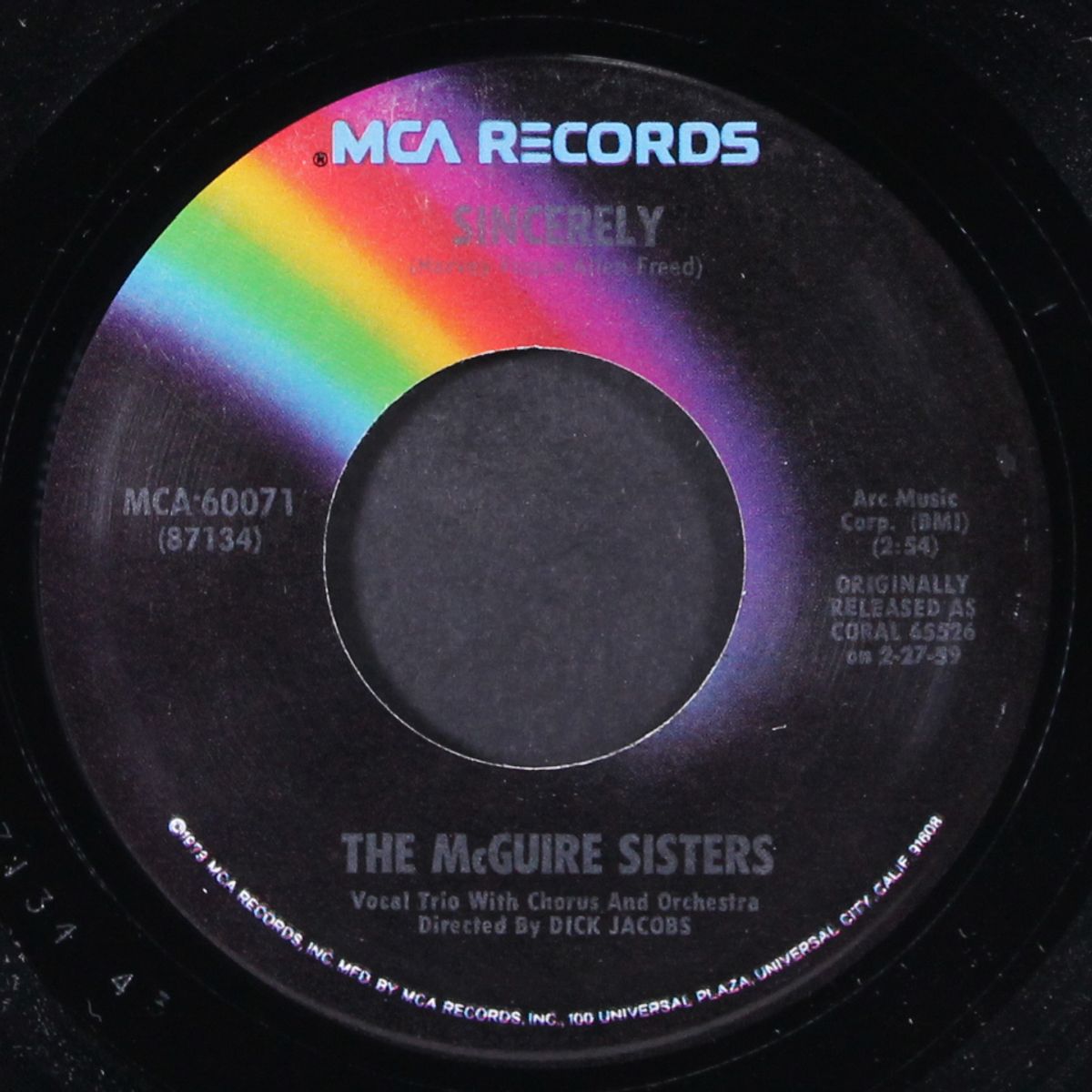 sincerely / sugartime by MCGUIRE SISTERS