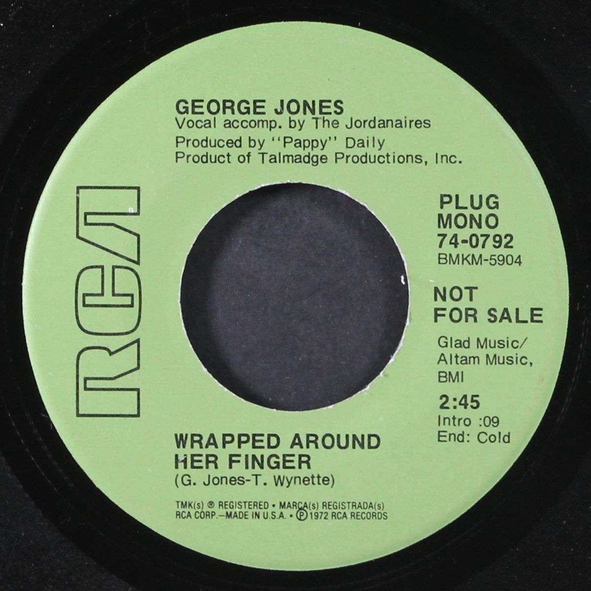 wrapped around her finger / with half a heart by GEORGE JONES