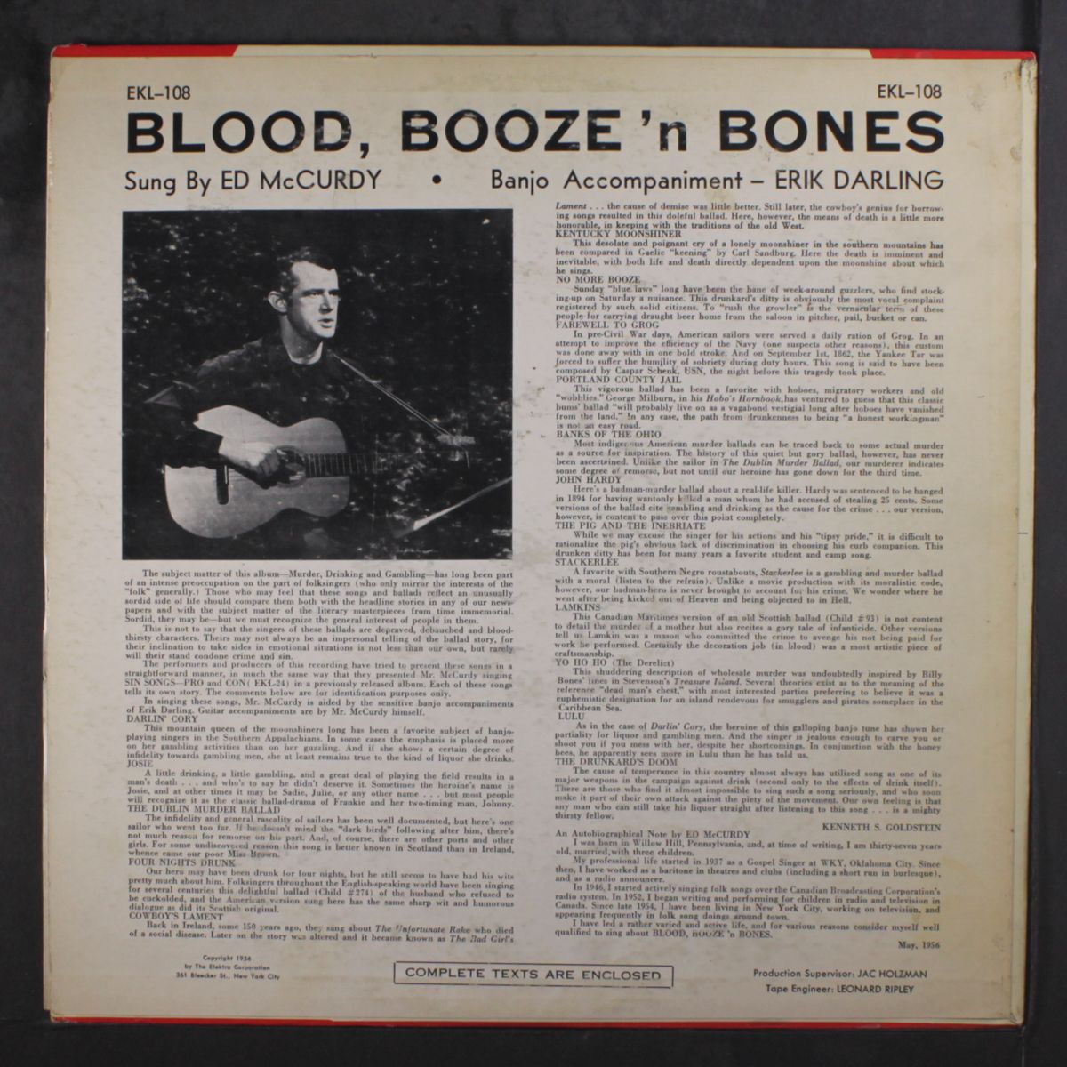 blood, booze 'n bones by ED MCCURDY & ERIK DARLING