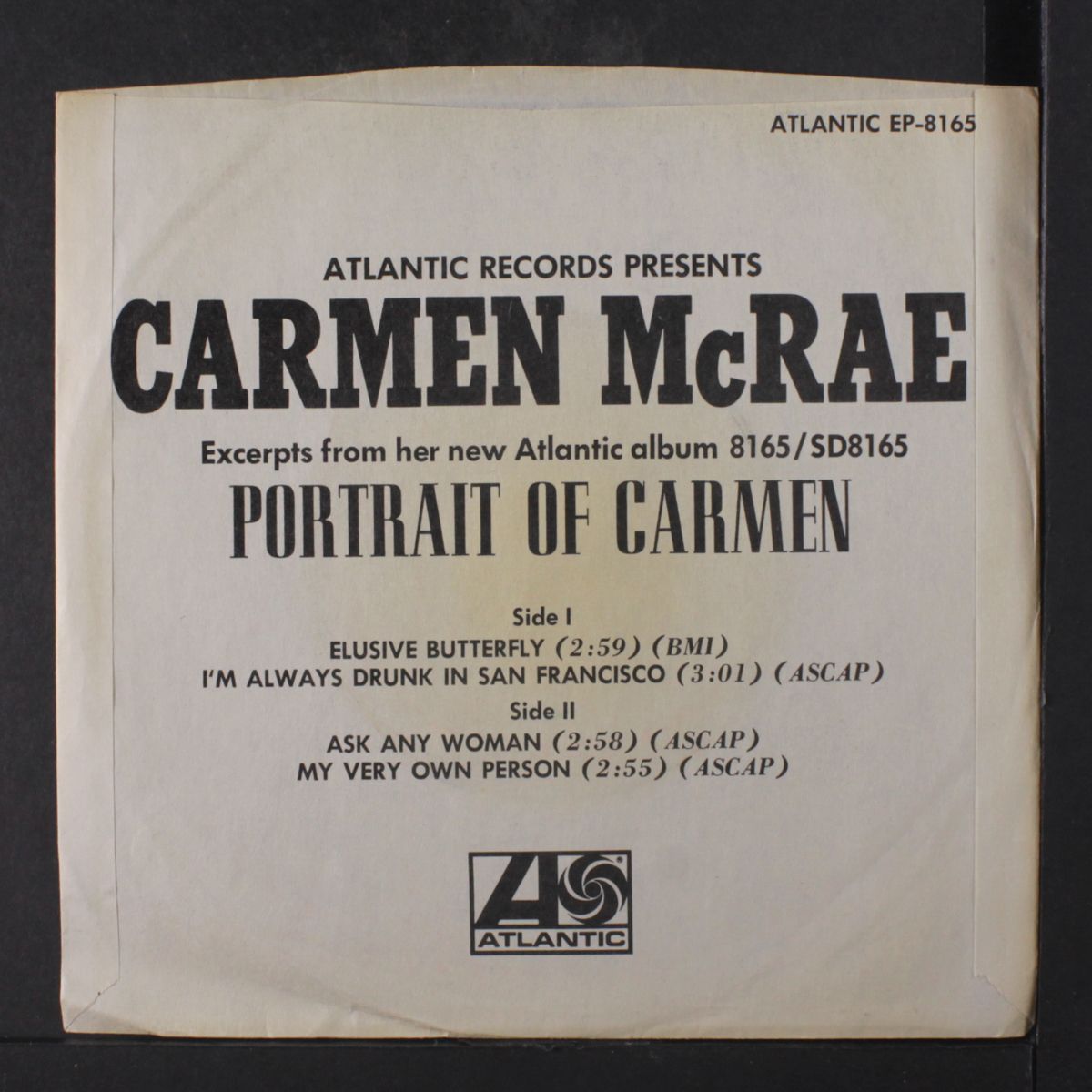 selections from "portrait of" by CARMEN MCRAE