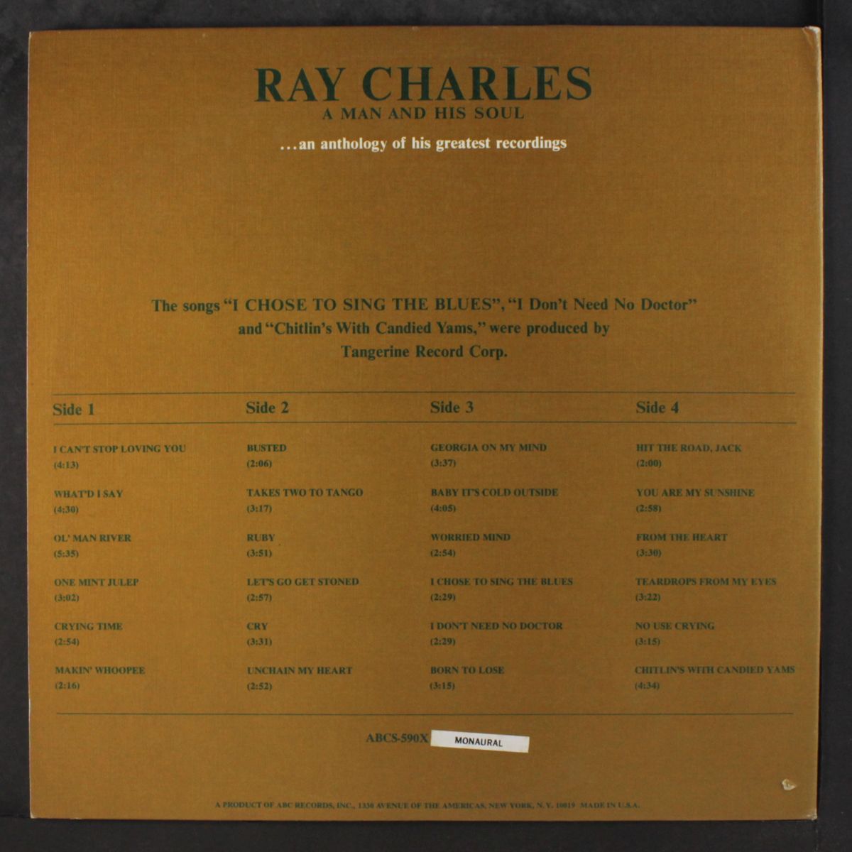 a man and his soul by RAY CHARLES