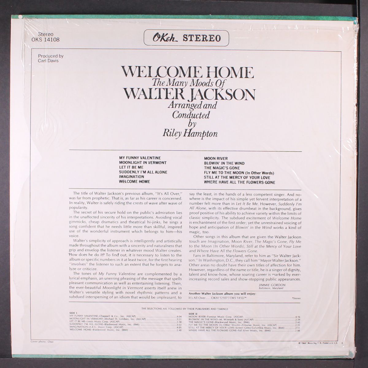 welcome home by WALTER JACKSON