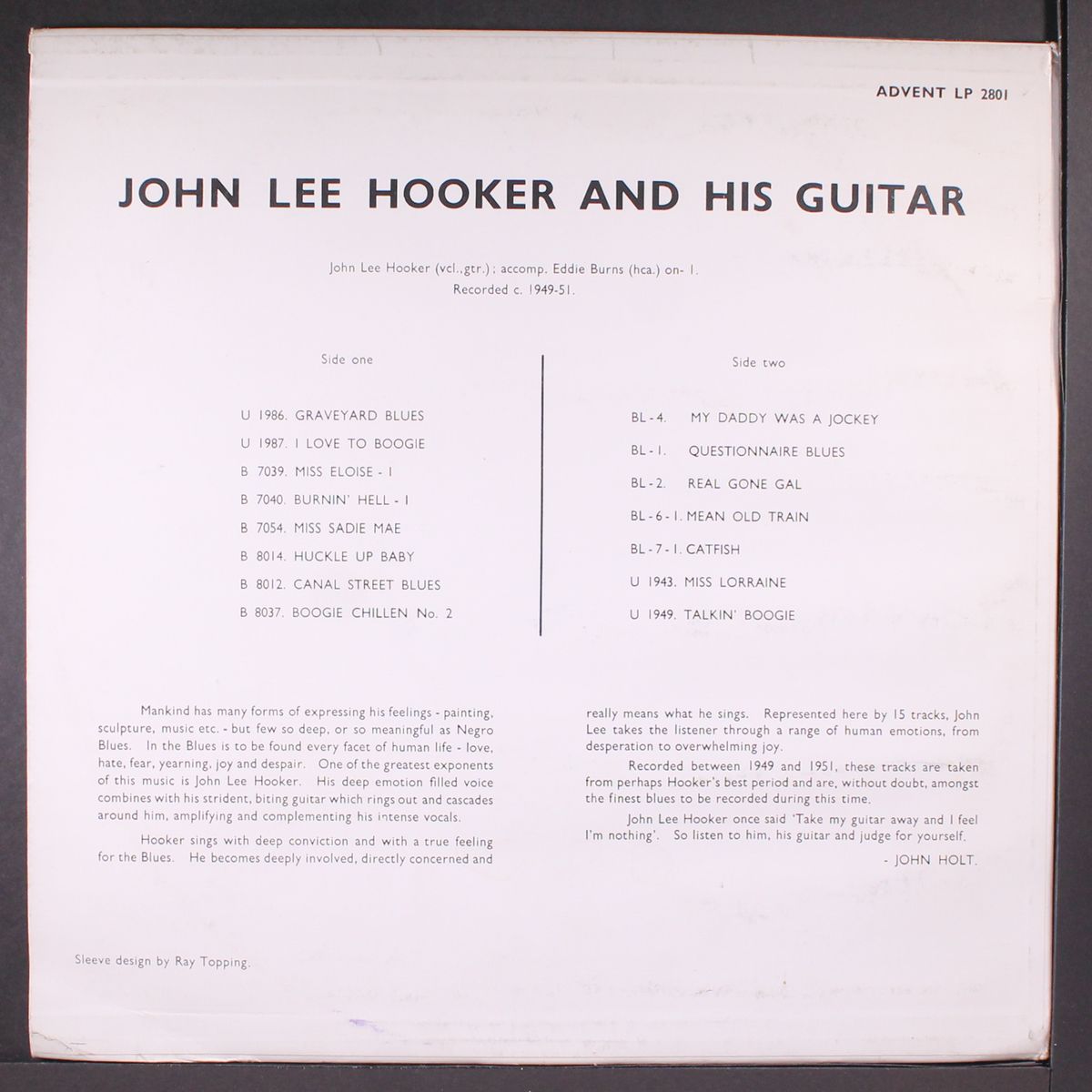 and his guitar by JOHN LEE HOOKER