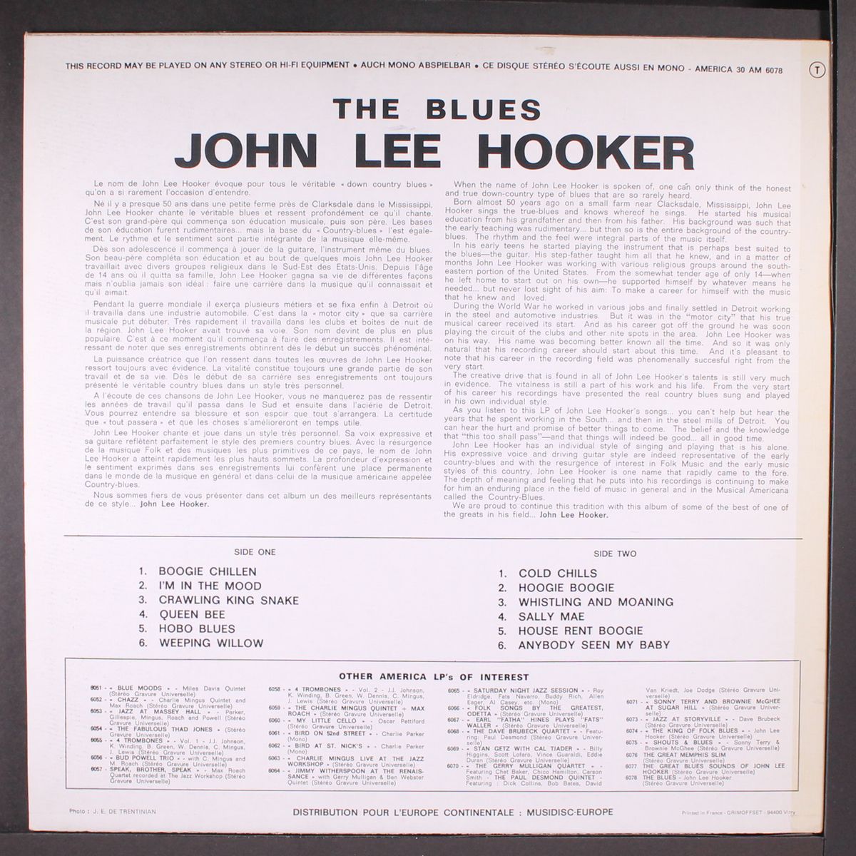 the blues by JOHN LEE HOOKER