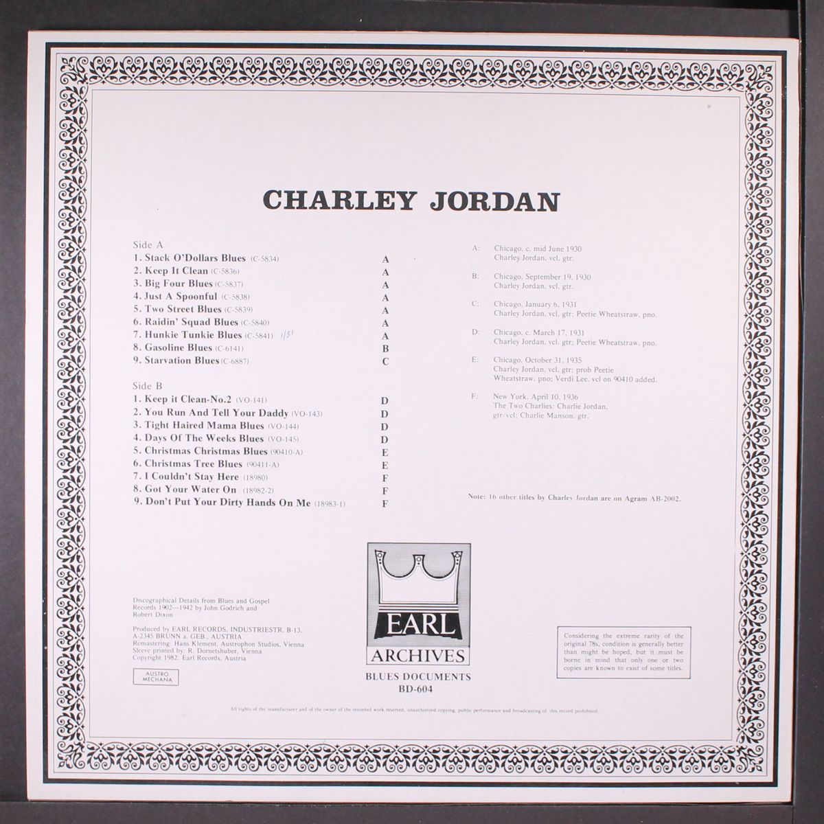 best of, 1930-36 by CHARLEY JORDAN