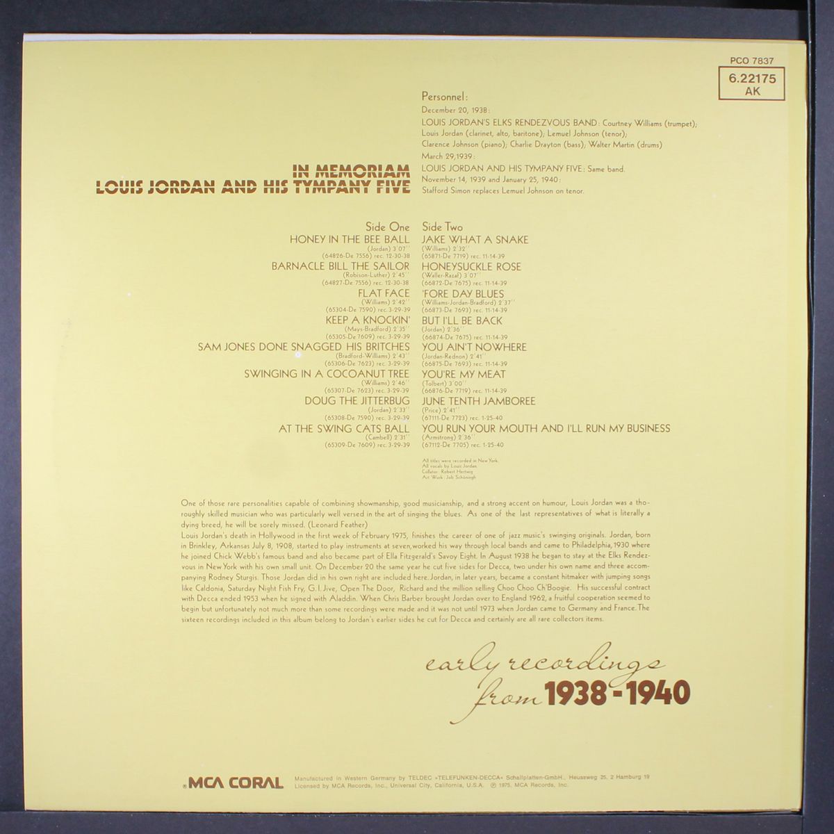 in memoriam by LOUIS JORDAN