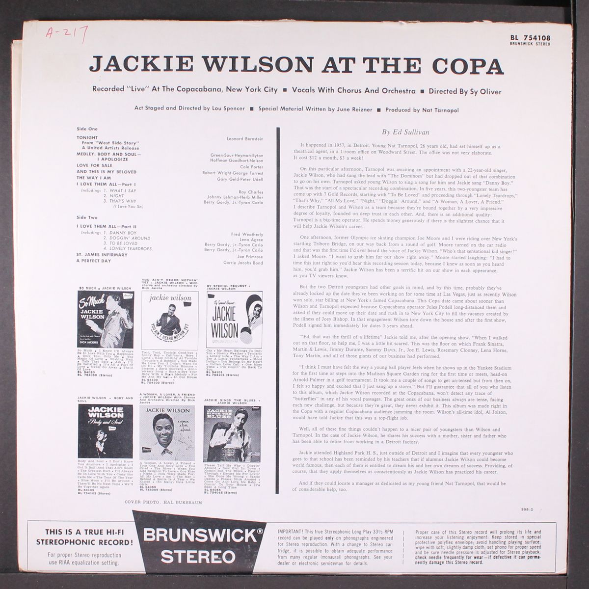 at the copa by JACKIE WILSON