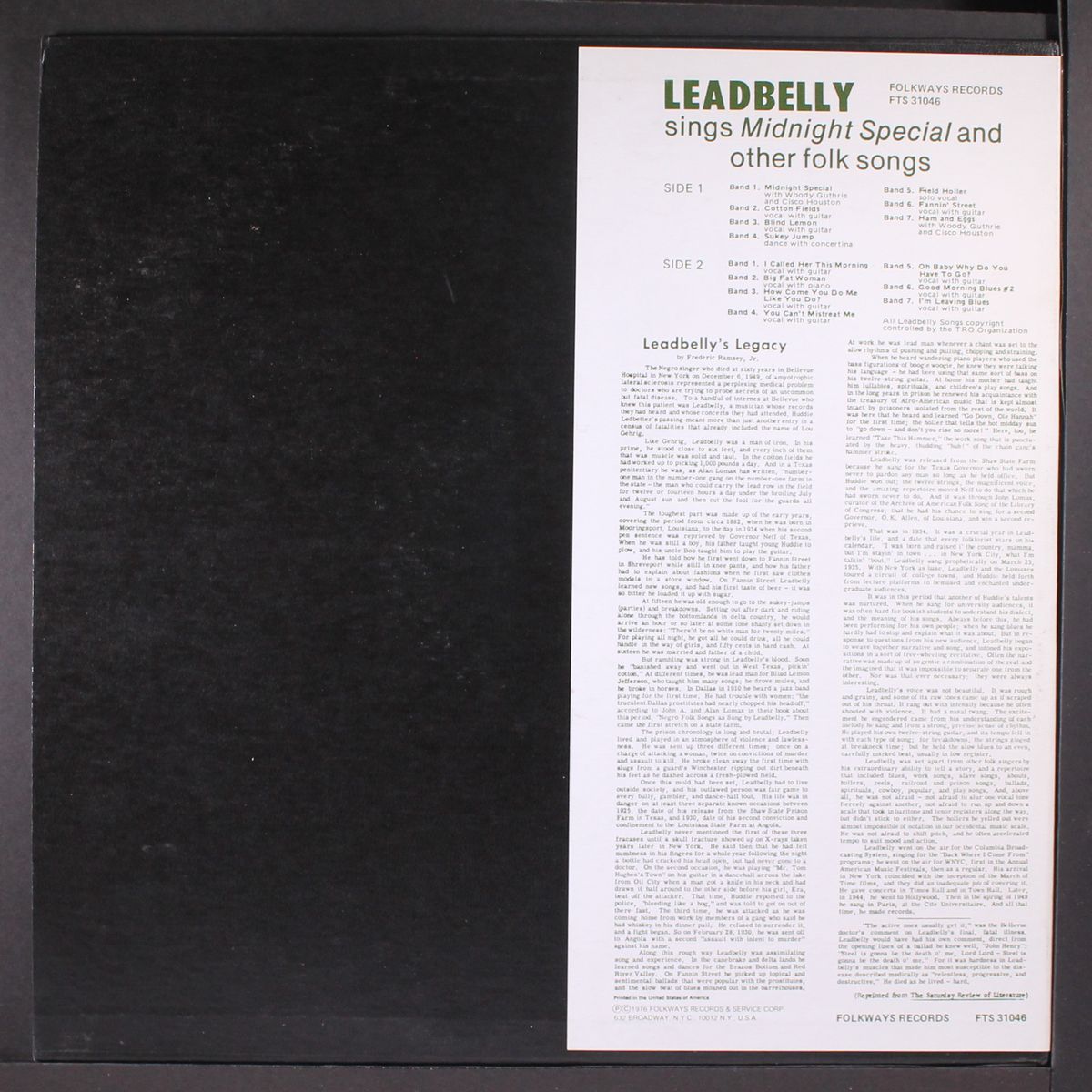 songs by, midnight special by LEADBELLY