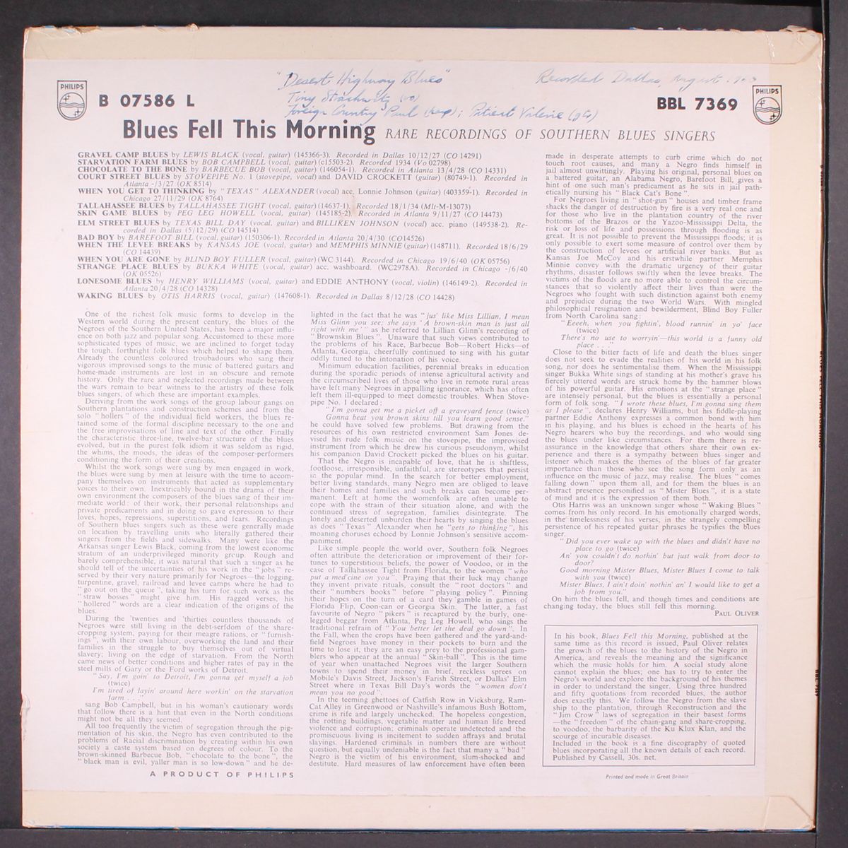 blues fell this morning by VARIOUS