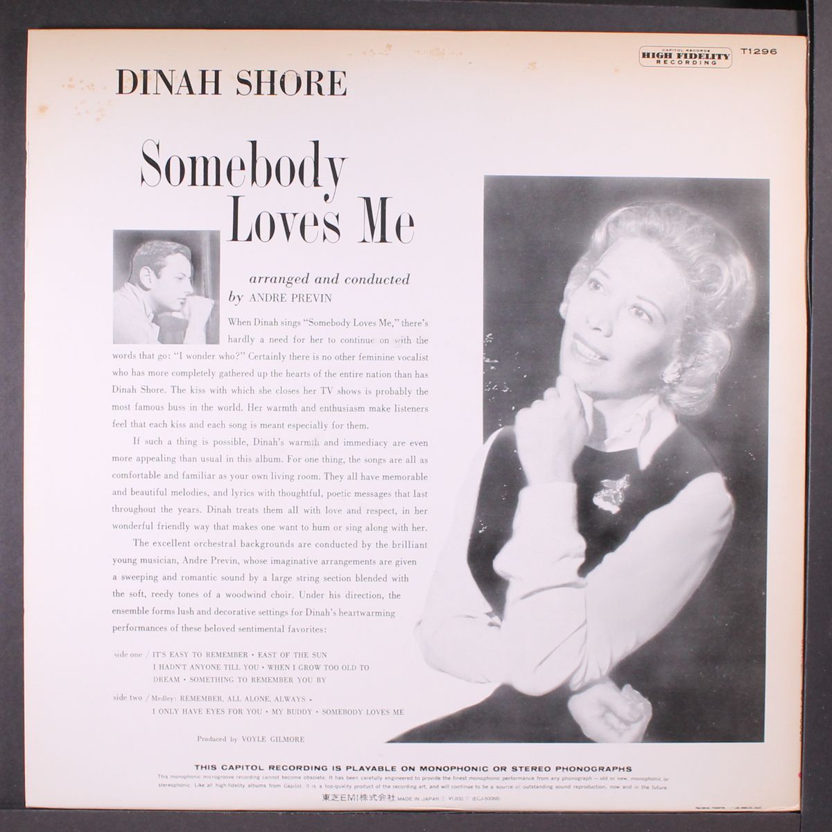 somebody loves me by DINAH SHORE
