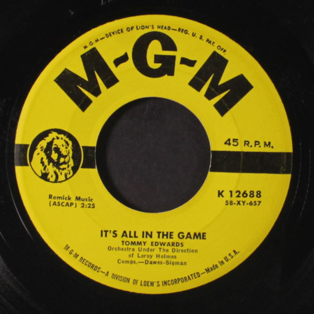 it's all in the game by TOMMY EDWARDS