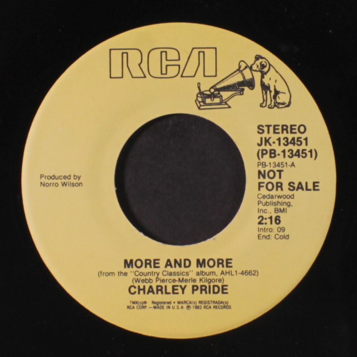 more and more / same by CHARLEY PRIDE