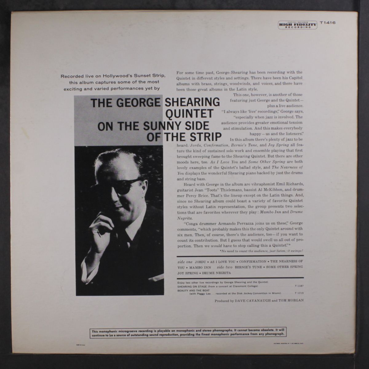 on the sunny side of the strip by GEORGE SHEARING