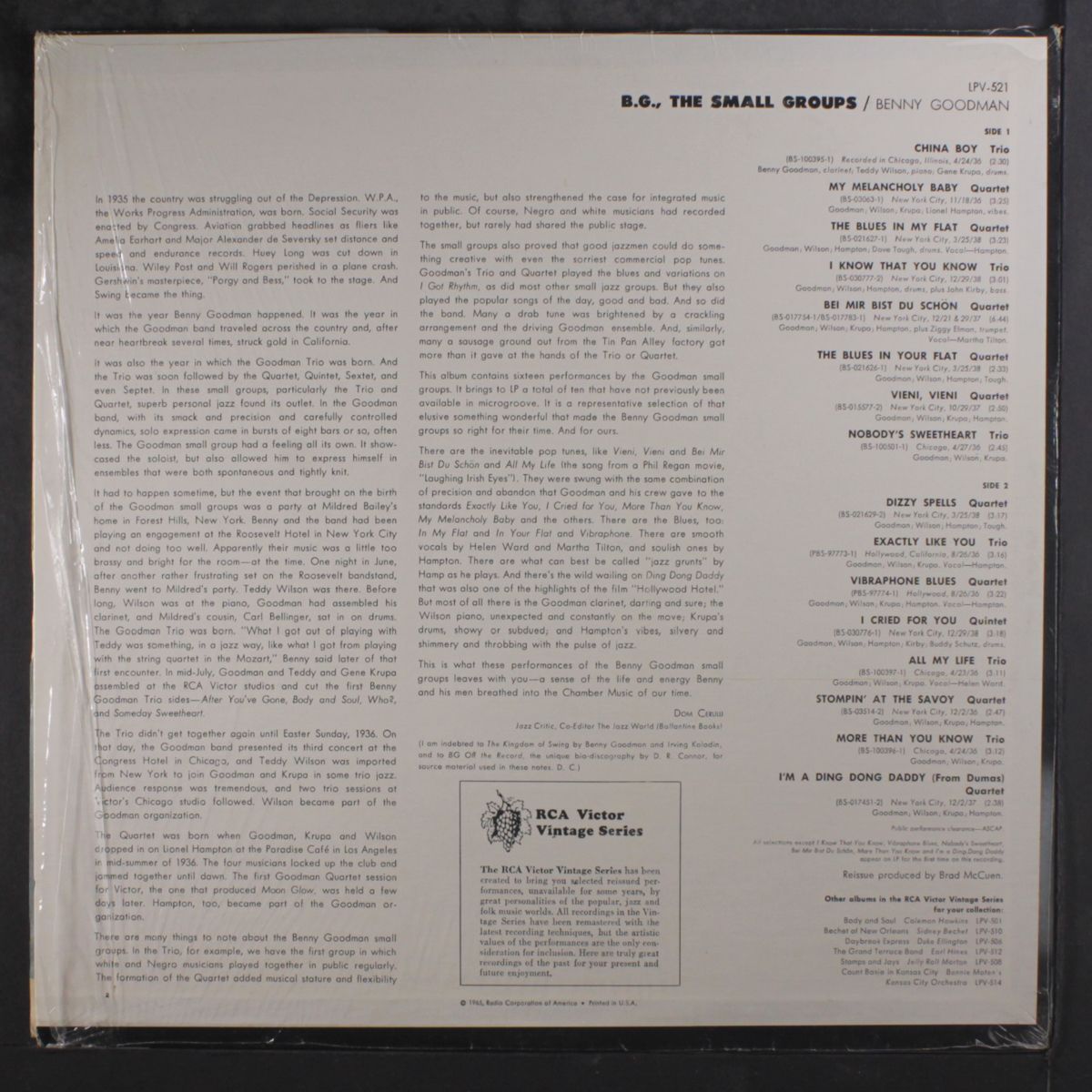 the small groups by BENNY GOODMAN