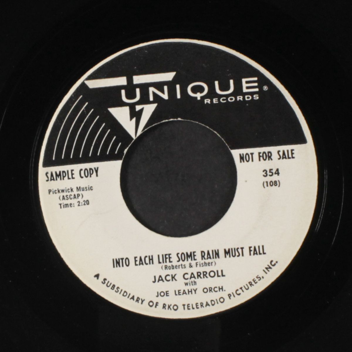 the story of james dean / into each life some rain must fall by JACK CARROLL