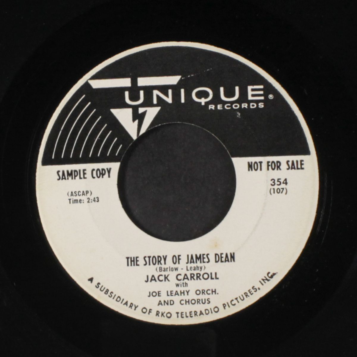 the story of james dean / into each life some rain must fall by JACK CARROLL