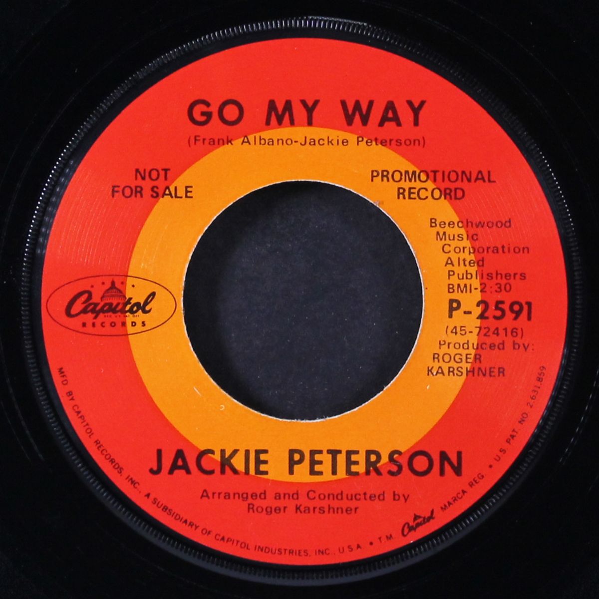 go my way / high on a hill by JACKIE PETERSON