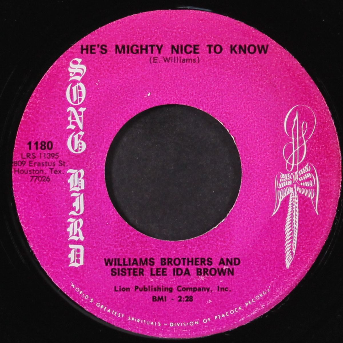 great joy / he's mighty nice to know by WILLIAMS BROTHERS & SISTER LEE IDA BROWN